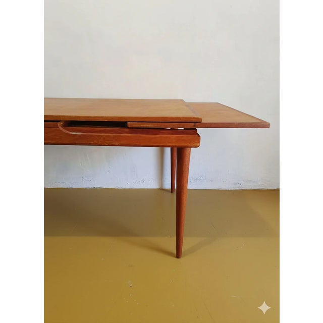 Mid-Century Modern Danish Rectangular Extendable Teak Table, 1960s For Sale - Image 3 of 8