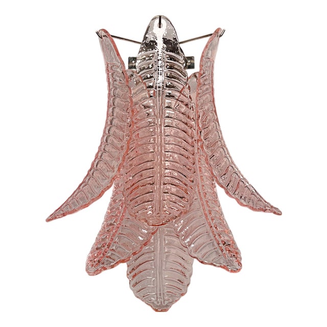 Vintage Pink Felci Murano Glass Wall Sconces, 1990s, Set of 2 For Sale