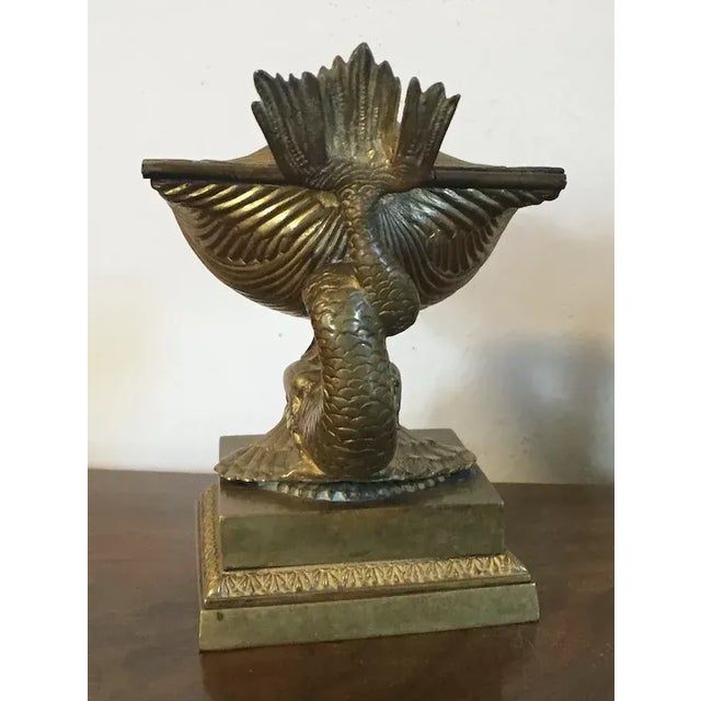Antique 19th Century French Empire Gilt Bronze Dolphin & Sea Shell Inkwell For Sale - Image 12 of 13