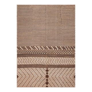 Nazmiyal Collection Modern Brown Chevron Moroccan Rug For Sale