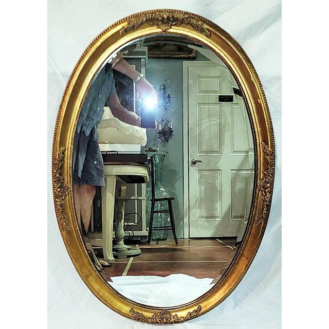 1960s Oval Gilded Beveled Mirror For Sale - Image 9 of 9
