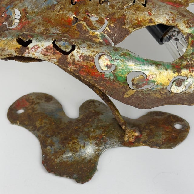 Brutalist Octopus Wall Lamp in Metal by Salvino Marsura, Italy, 1980s For Sale - Image 13 of 18