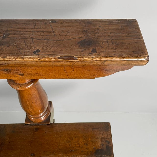 Brown Antique Italian Wooden Bench, 1800s For Sale - Image 8 of 16