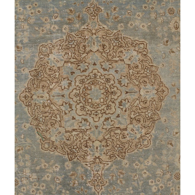 Textile Antique Circa 1920 Subdued Distressed Tabriz Hand Woven Rug 6ft 5in X 10ft 2in For Sale - Image 7 of 11