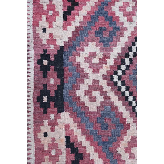 Salmon 1970s Earthtone Handwoven Vintage Afghan Maimana Kilim For Sale - Image 8 of 8