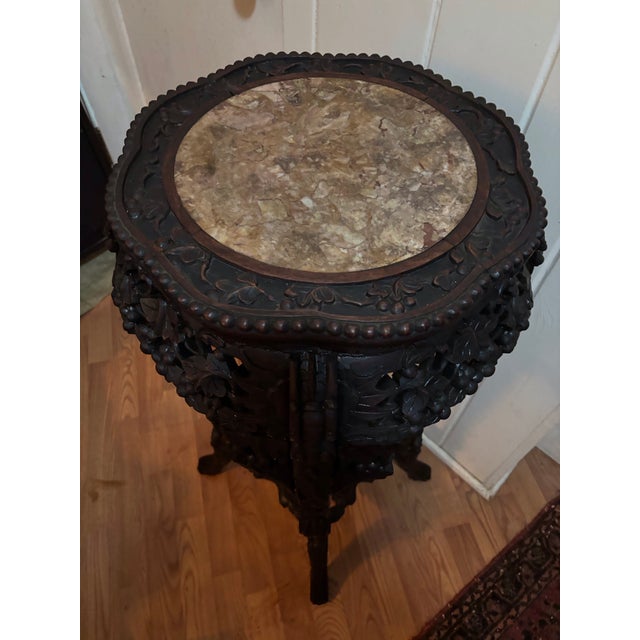 Chinoiserie Stately Rosewood Plant Stand For Sale In Atlanta - Image 6 of 12