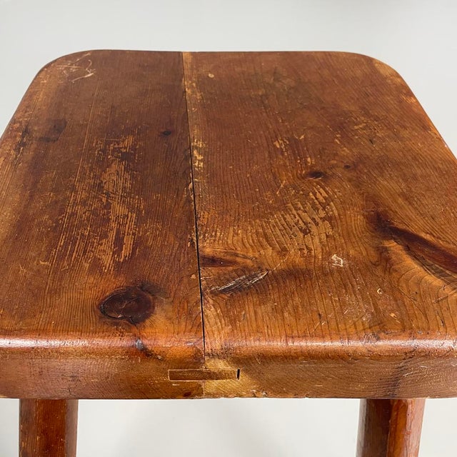 Italian Modern Rounded Square Wooden Stools, 1970s, Set of 2 For Sale - Image 15 of 18