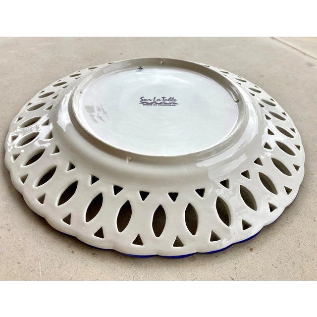 Late 20th-Century Sur La Table Reticulated Hand Painted Plate, Portugal For Sale - Image 10 of 13