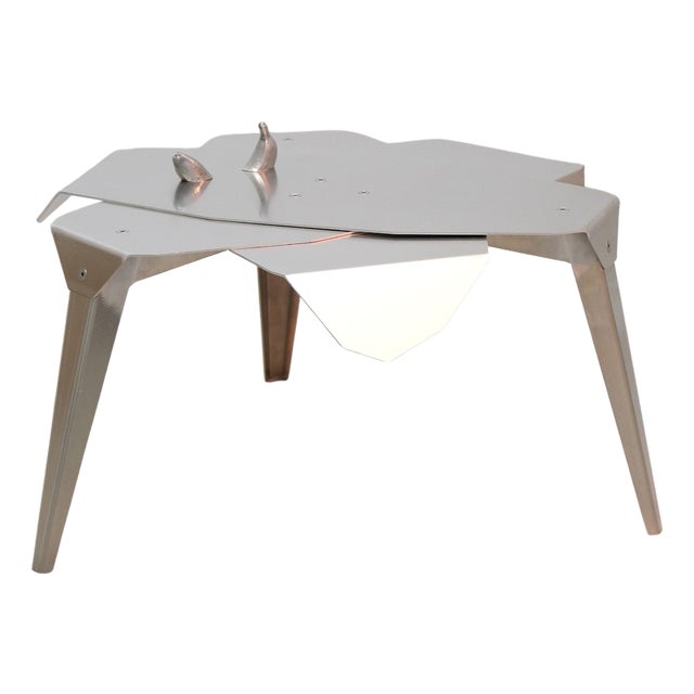 Folded Leaf Table in Bent and Folded Stainless Steel by Jacob Egeberg For Sale