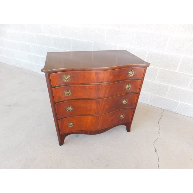 Early 20th Century Charak Federal Hepplewhite Flame Mahogany Serpentine Front Chest 34"w For Sale - Image 5 of 18