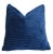 2020s Royal Blue Soft Plush Ribbed Feather/Down Pillow 18” Square For Sale - Image 5 of 7