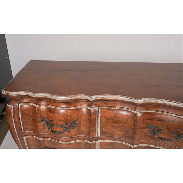 Late 20th Century Judson Rothschild Style “Anastasia Collection” Italian Rococo Louis XV Bombe Walnut Triple Dresser Credenza For Sale - Image 9 of 9
