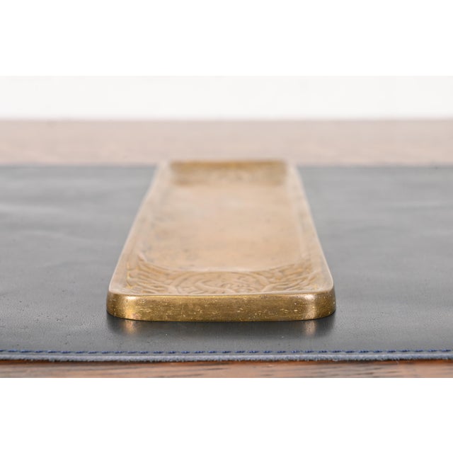 Tiffany Studios New York Zodiac Bronze Doré Pen Tray For Sale In South Bend - Image 6 of 12