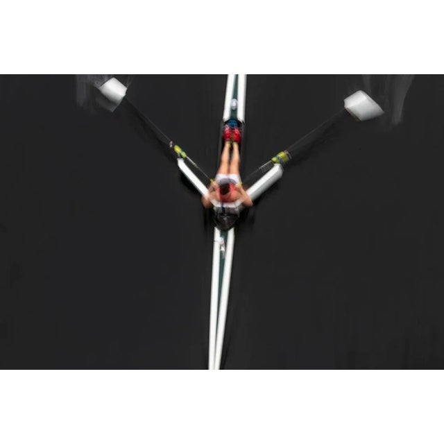 Mint Images, A Single Scull Boat and Rower on the Water, View From Above, Photographic Paper, in Flawless conditions....