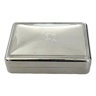 Late 20th Century Silverplate Rectangular Box With Monogram For Sale