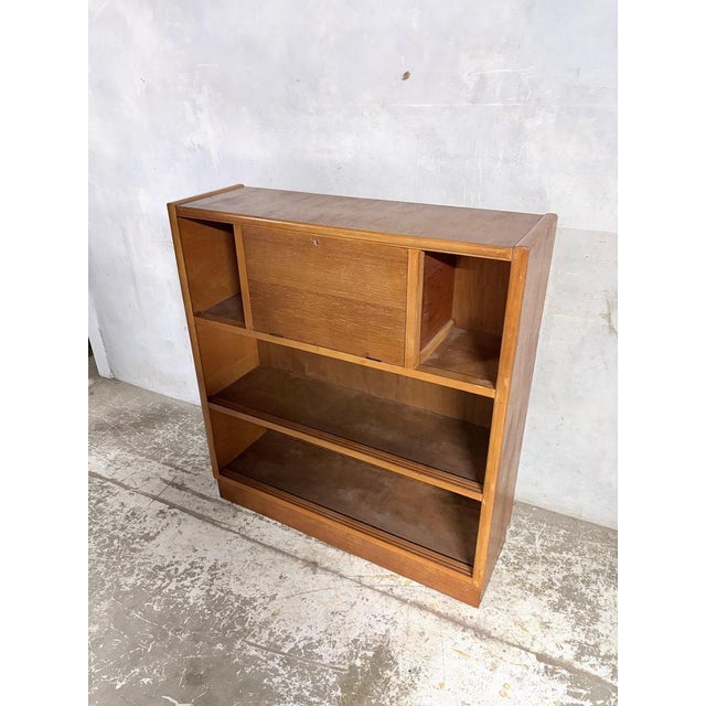 Vintage Nathan Oak Drop-Down Secretaire, 1960s For Sale - Image 10 of 14