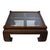 Anchor your living room with this striking Ming-style coffee table. The square base is intricately woven from rattan in a...