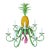 Vintage Whimsical Coastal Regency Pineapple Tole Nine-Light Chandelier For Sale