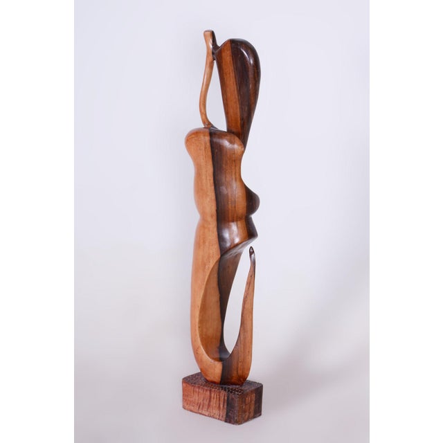 African Sculpture in Lacquered Wood, 1920s For Sale - Image 6 of 9