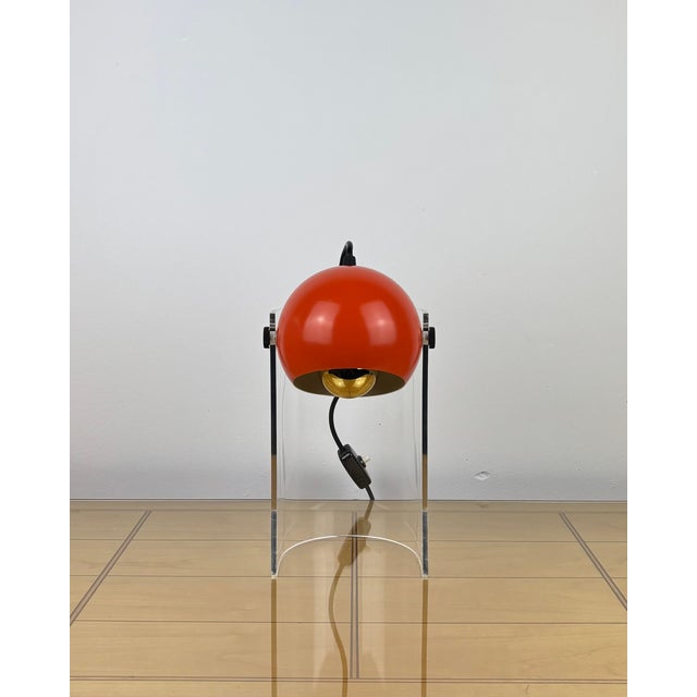 Space Age Orange Spot Light with Acrylic Stand, 1970s For Sale - Image 6 of 16