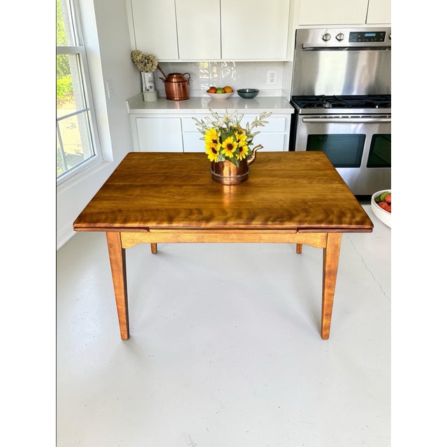 1950s 1950s Cushman Colonial Creations Draw Leaf Hard Rock Maple Dining Table For Sale - Image 5 of 12