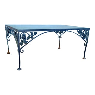 1940s Orleans Style Wrought-Iron Woodard Coffee Table For Sale