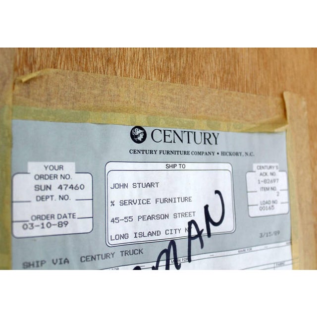 Pair John Stuart White Wash Beveled Glass MidCentury Modern Tall Display Cabinet For Sale - Image 6 of 10