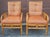 Mid-Century Modern Late 20th Century Set of Four Brown Jordan Rattan, Leather and Upholstered Armchairs For Sale - Image 3 of 10