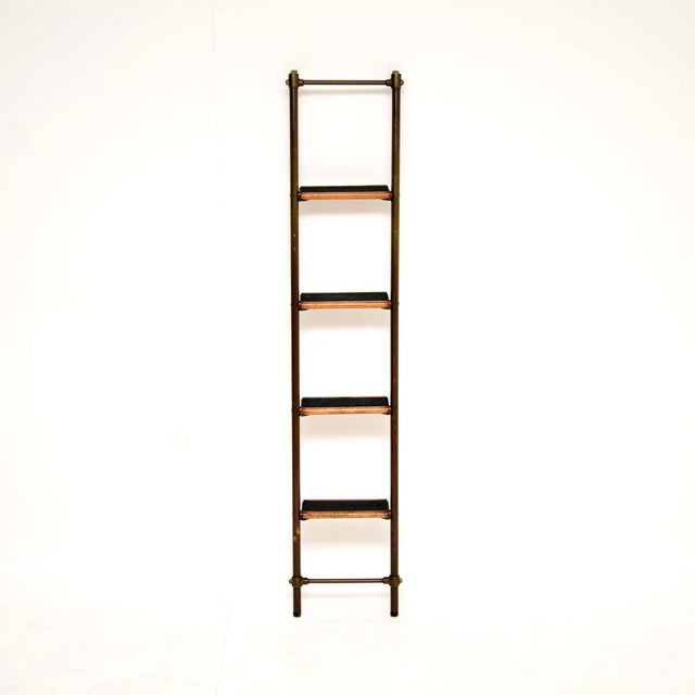 Late 19th Century Antique Victorian Brass Library Steps Ladder, 1890s For Sale - Image 5 of 11
