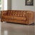 Brown Tuxedo Leather Sofa - Light Brown For Sale - Image 8 of 9