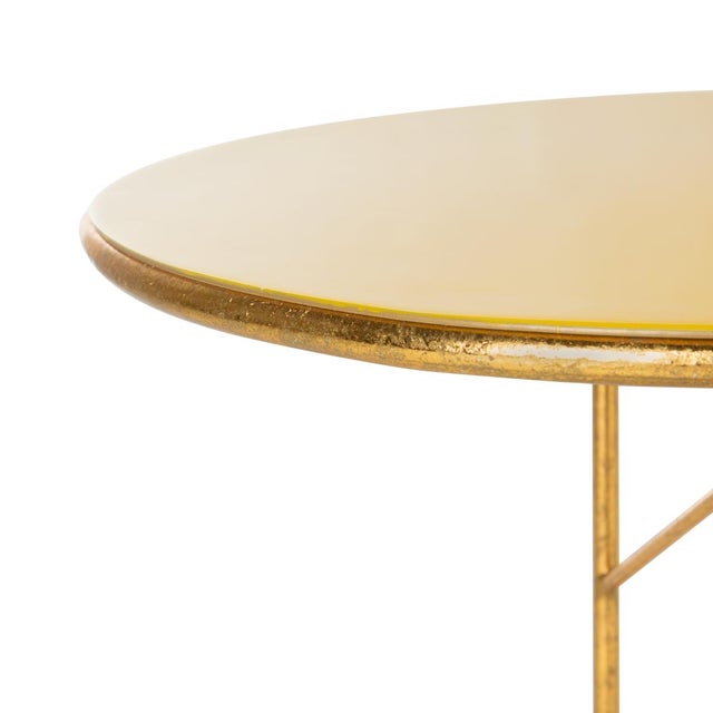 Spritely Home Sionne Round C Table in Yellow / Gold For Sale - Image 4 of 8