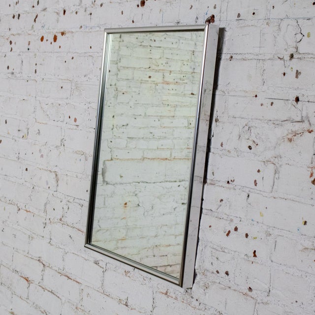 Mid 20th Century Mid to Late 20th Century MCM to Modern Wall Mirror With Silver Anodized Aluminum Rectangular Frame For Sale - Image 5 of 18
