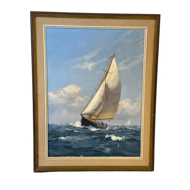 Impressive Original Charles Vickery Seascape - Oil on Canvas This energetic and detailed painting features a beautiful...