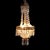 This vintage Italian chandelier, dating to approximately 1950, features a brass frame adorned with elegant cut crystal...