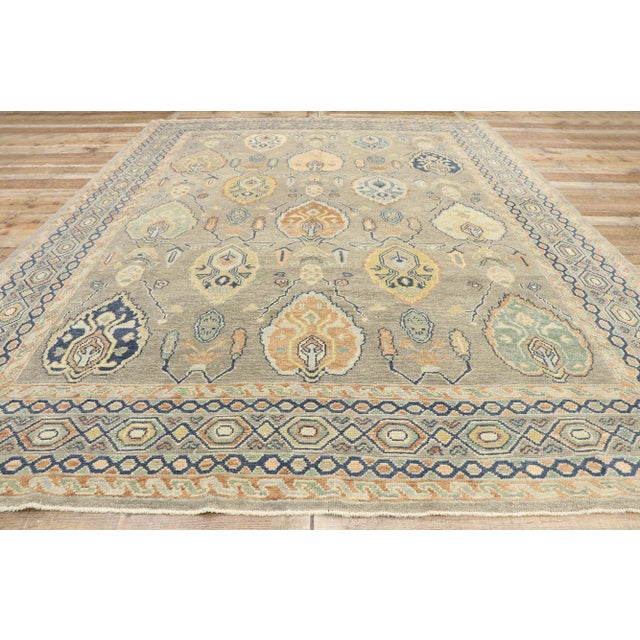 Textile Soft Earth-Tone Turkish Oushak Rug, 09'04 X 12'02 For Sale - Image 7 of 9