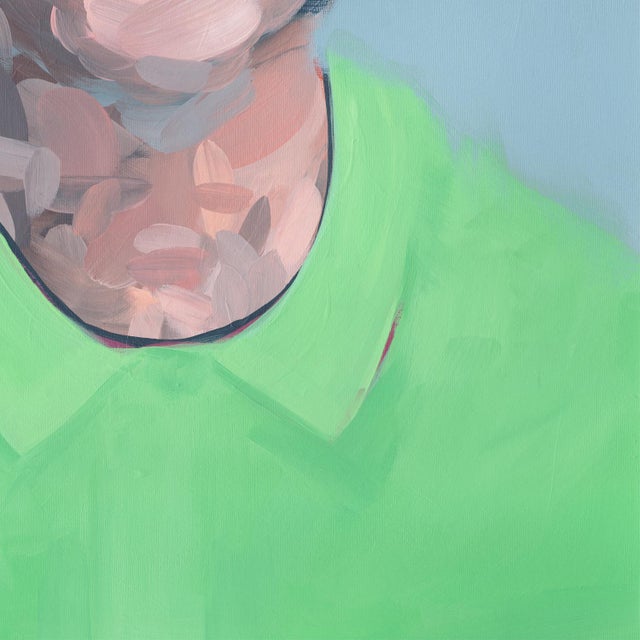 Portrait No.7 - Abstract Figurative Painting on Paper, Contemporary Portrait (18x24) For Sale - Image 4 of 5