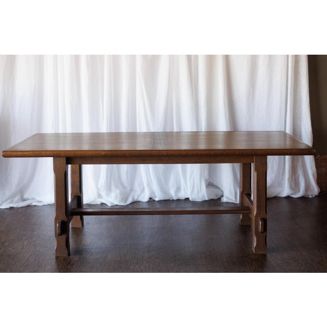 1950s Mid Century Dining Table With Linear Veneer Pattern For Sale - Image 12 of 15