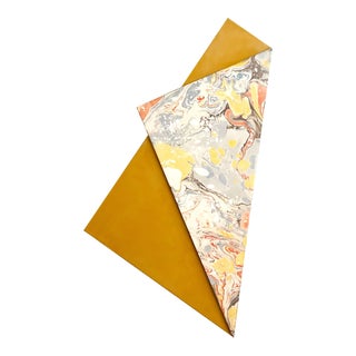 "Paper Aviary (Large Cut-Out No.2)" Original Contemporary Geometric Marbled Wall Sculpture by Jamie Gray For Sale