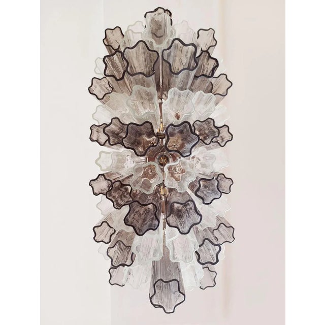Metal Murano Tube Chandelier with 62 Transparent and Smoked Glass, 1982 For Sale - Image 7 of 18
