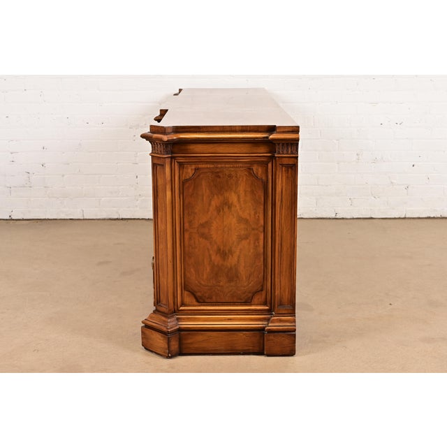 Karges French Regency Louis XVI Burled Walnut Triple Dresser or Credenza For Sale - Image 13 of 15