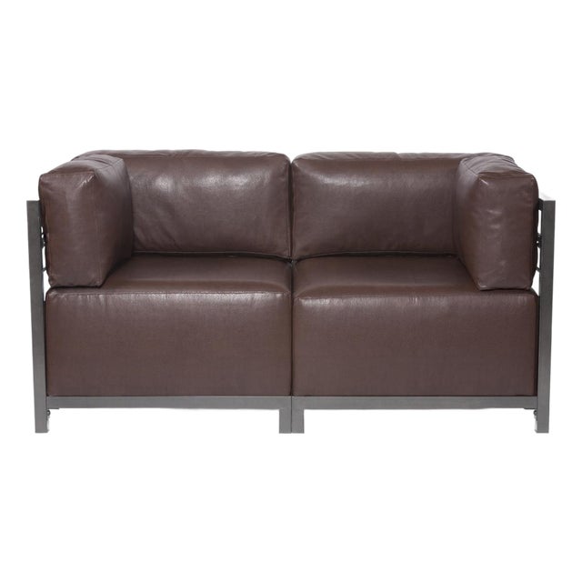 Axis 2pc Sectional Avanti Pecan Titanium Frame For Sale