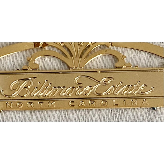 Traditional Vintage Biltmore Estate 24k Gold Finish Brass Filigree Christmas Ornament With Original Box For Sale - Image 3 of 11