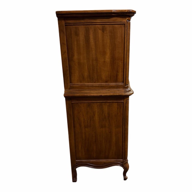 Vintage Thomasville Camille Collection chest-on-chest featuring classic Country French styling and an exceptionally warm,...
