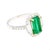 2.22 Carat Emerald Cut Natural Colombian 10mm Emerald & Baguette Diamond Ring Size 6 For Sale - Image 4 of 12