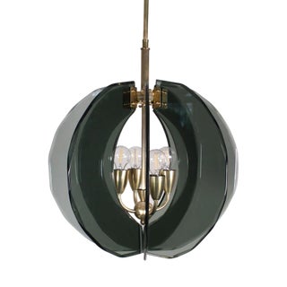 Mid-Century Glass Chandelier by Gino Paroldo, 1960s For Sale