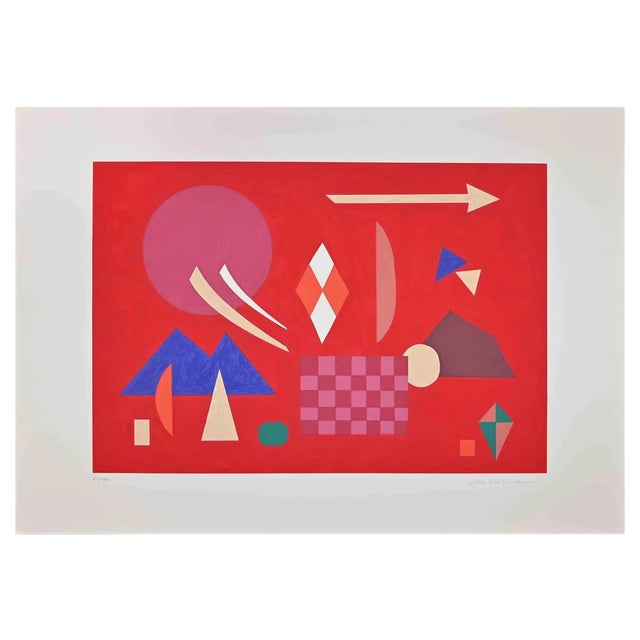 Otto Hofman, Red Composition, Screen Print, 1989 For Sale