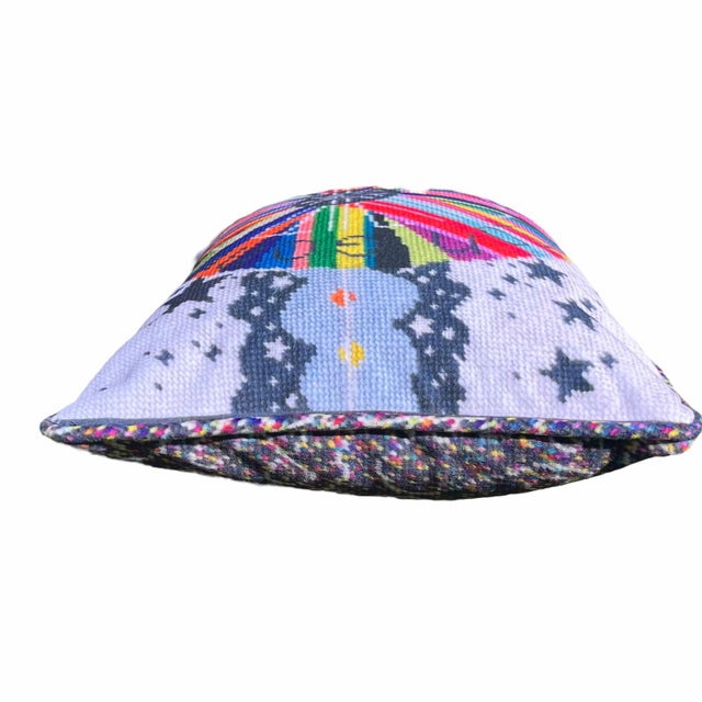 Velvet "Gonna Start a Revolution" Feather Down Pillow, Custom, Original For Sale - Image 6 of 7