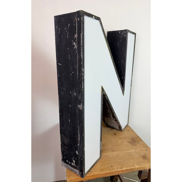 Large Vintage Illuminated Advertising Letter N, 1960s For Sale - Image 12 of 18