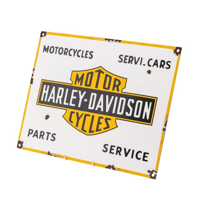 Harley-Davidson Motorcycles Sign in Enamel, 20th Century For Sale - Image 12 of 13