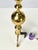 Vintage Tall Polished Brass & Cast Iron Ball Top Andirons - Pair For Sale - Image 13 of 14